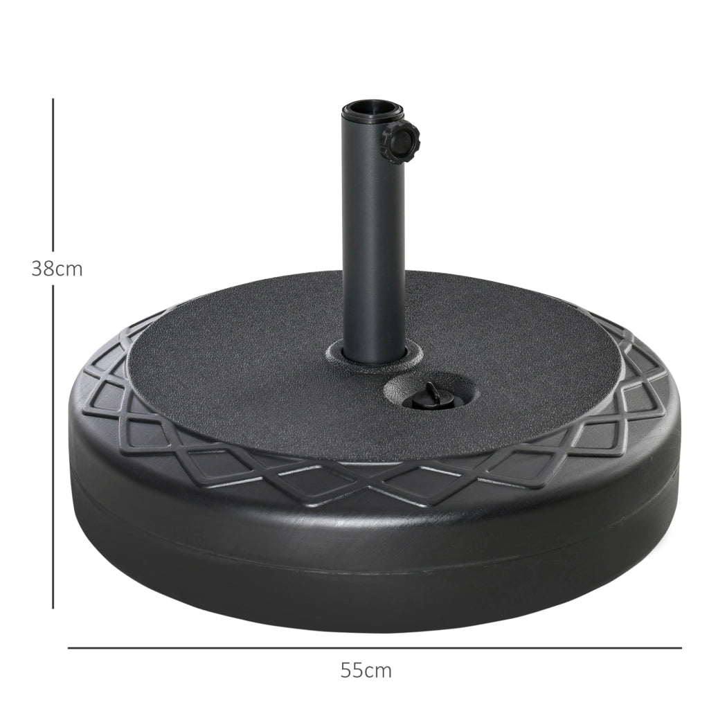 Base per Ombrellone Rotonda in Plastica ¨C zephmum ¨C Nero ?55cm per Pali ?38-48mm