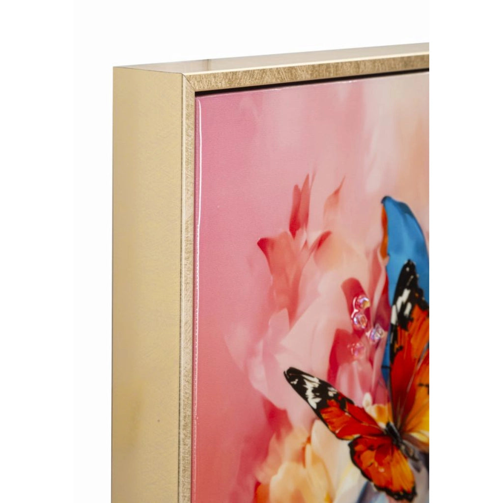 Stampa su Tela Fiori, Multicolore, Tessuto, 92x62x4 cm