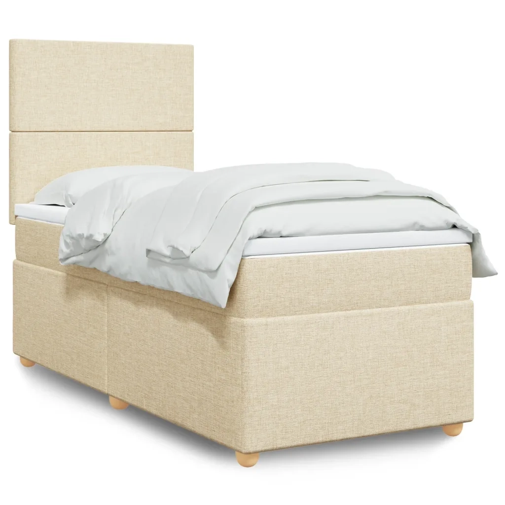 Giroletto a Molle con Materasso Crema 80x200 cm inTessuto 3293405