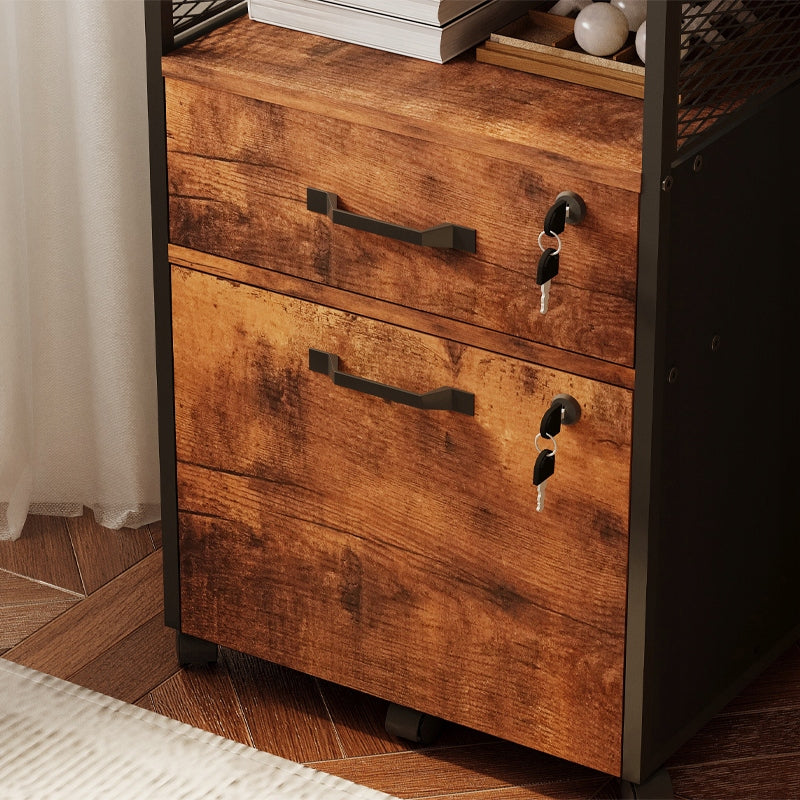 Armadio su ruote per l'archiviazione di documenti con cassetti chiudibili a chiave loft