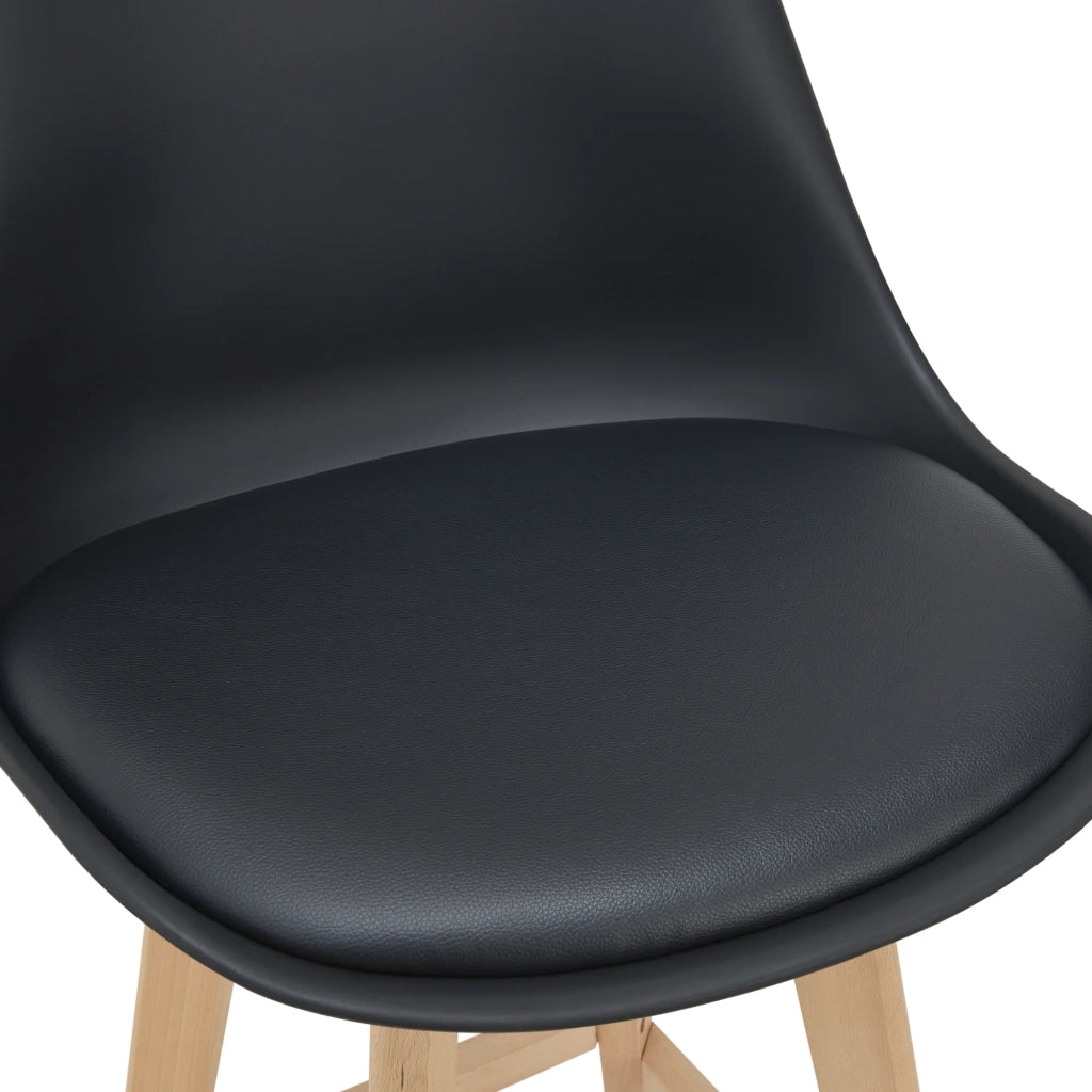 Set di 2 sgabelli da bar con seduta schienale e poggiapiedi imbottito 105 cm nero 03_0002781