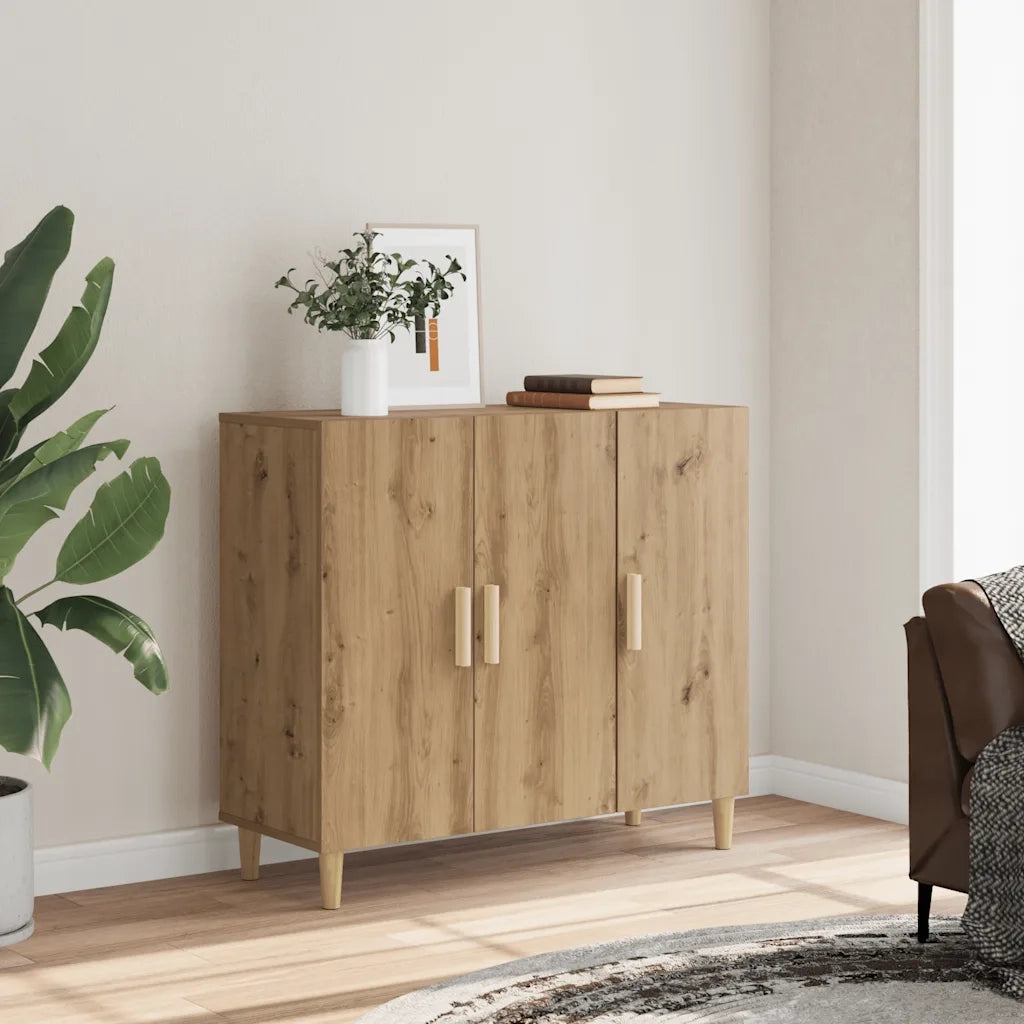 Credenza Rovere Artigianale 90x34x80 cm in Legno Multistrato 856891