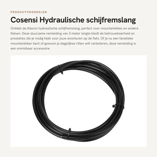 Raccordo idraulico a cavo in nylon/pbt 3 metri - nero - leggero - duraturo