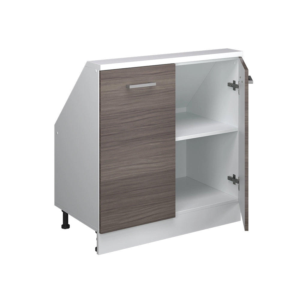 Mobile sottotetto Rion Grigio nobile/Bianco con 2 porte Vicco