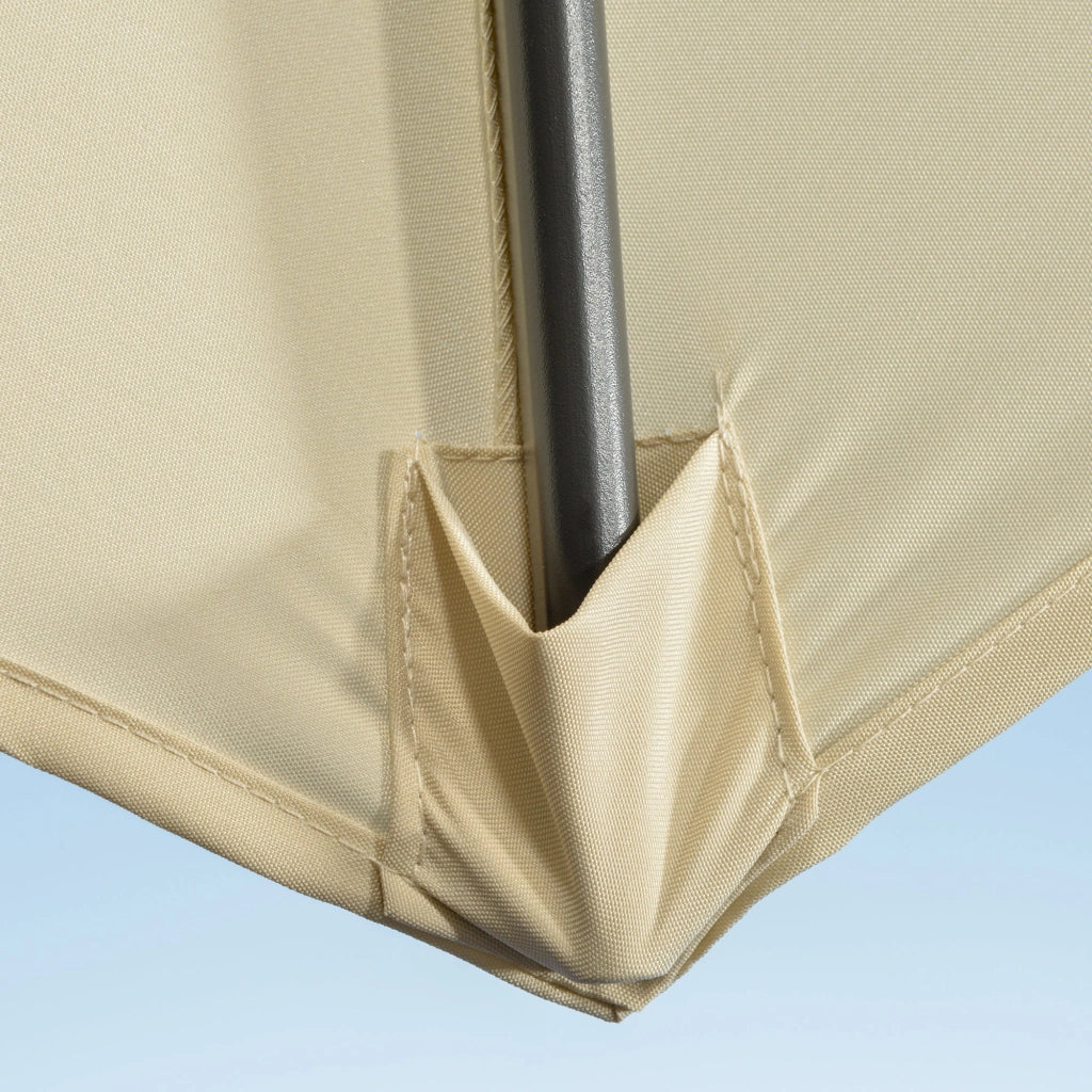 Ombrellone da Giardino Decentrato Ø294x248 cm in Alluminio Acciaio e Poliestere Bianco Crema