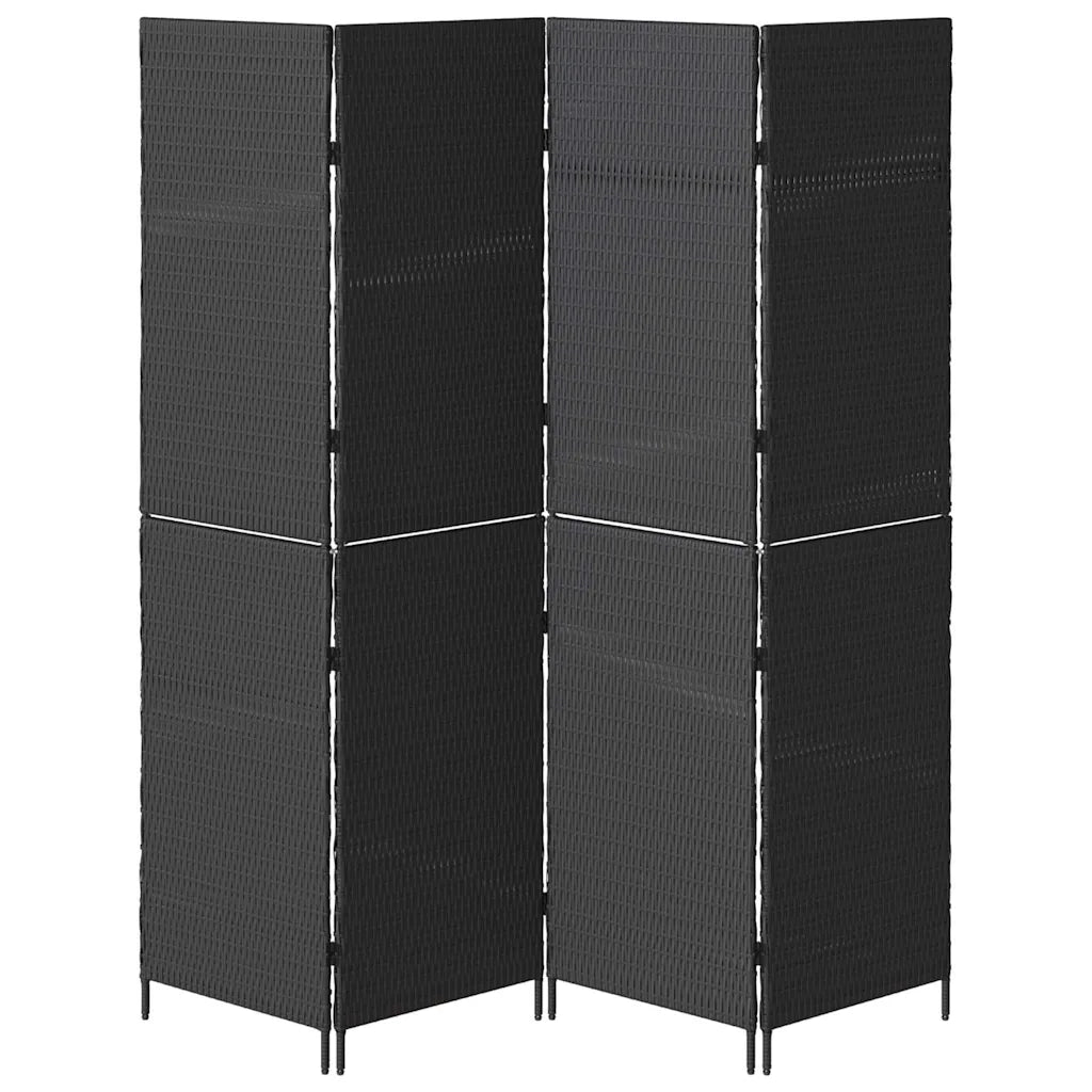Divider per stanze | Paravento | Divisorio Ambienti Nero 195 x 180 cm polyrattan