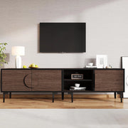 Mobile TV Basso 180x35x49cm - Xylo - 2 Ante, Colore Noce Scuro, fino a 80"