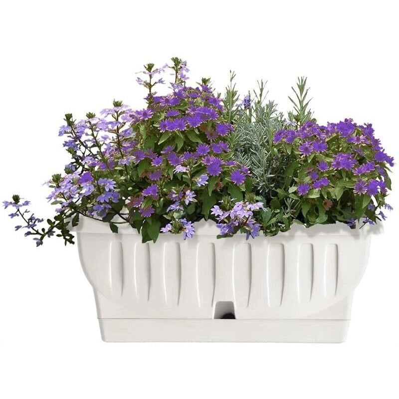 BAMA FIORIERA NATURA IN PLASTICA RETTANGOLARE 40 CM COLORE BIANCO