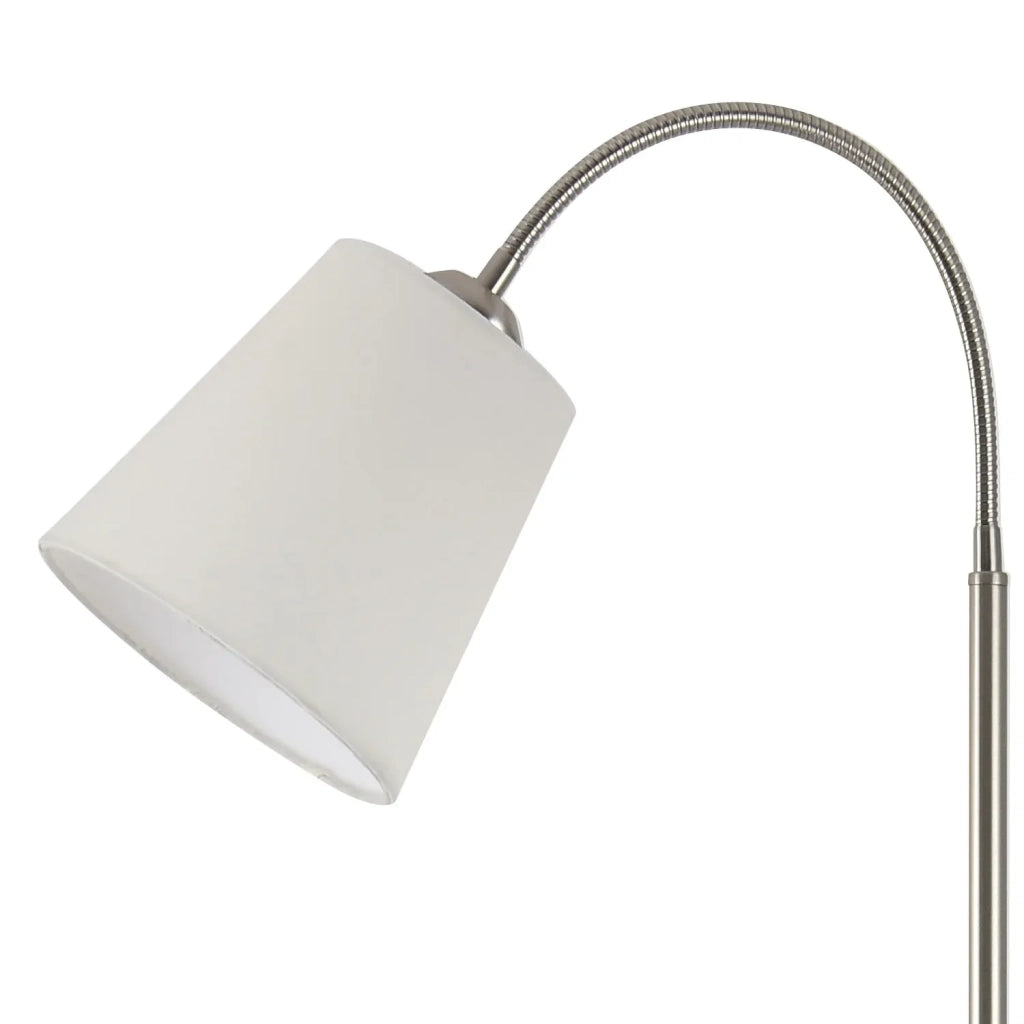 LÚZETE - LAMPADA DA TERRA NICHEL SATINATO PARALUME BIANCA PAYTON