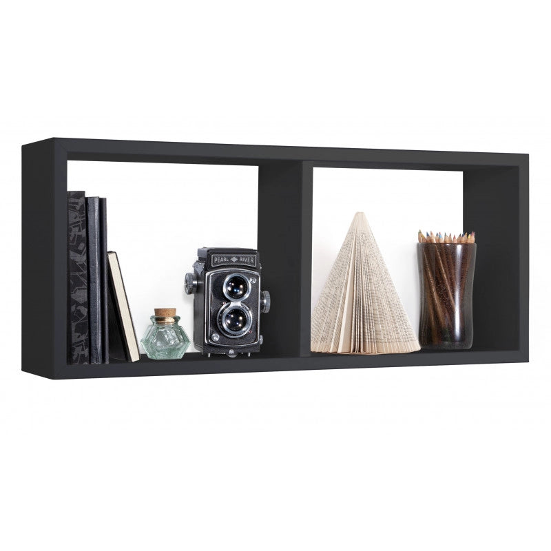 Mensola da Muro, Libreria Sospesa, Libreria da Parete, Scaffale da Parete, Nero, 70x30 p15,5 cm - Morgana