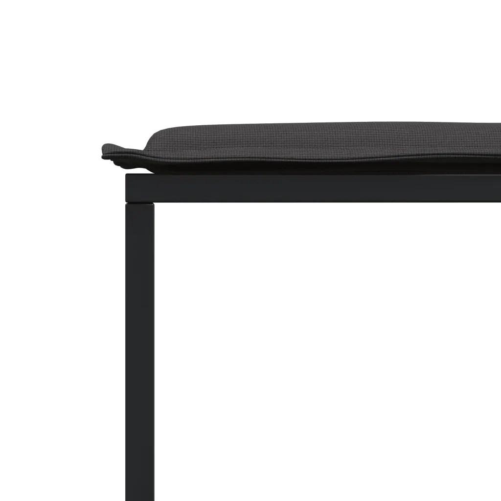 Set da Pranzo da Giardino 9 pz | Set Salotto da Giardino con Cuscini Nero in Textilene