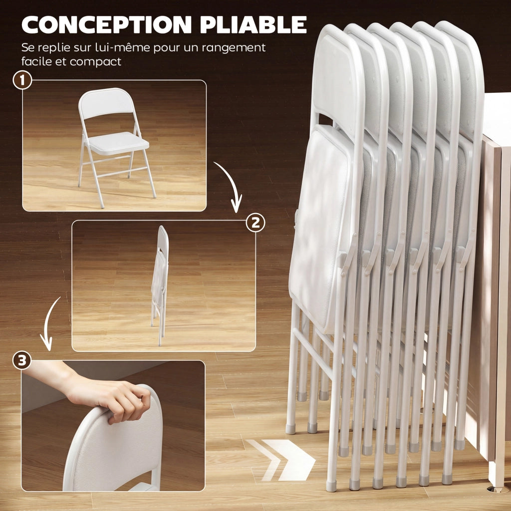 Sedia da pranzo pieghevole ¨C zephmum ¨C bianco 45x46x78 cm