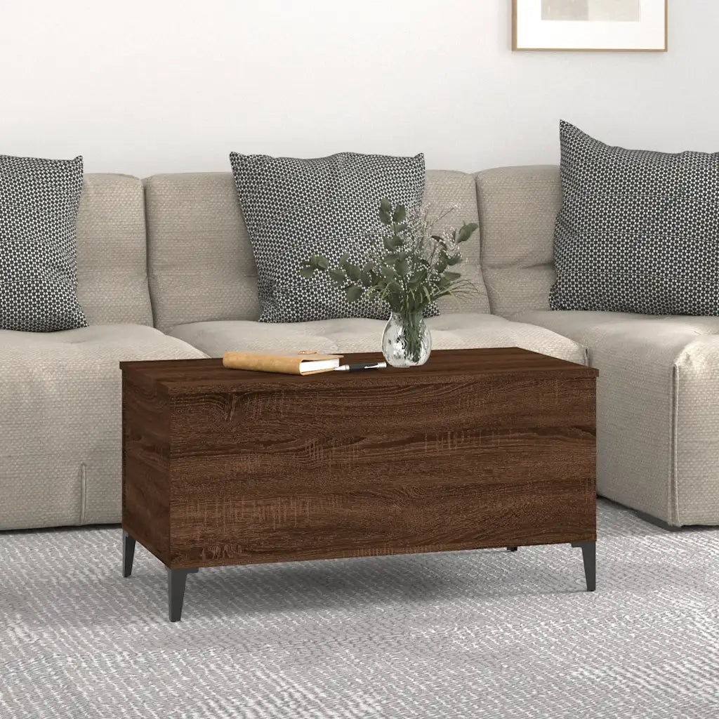 Tavolino Salotto Rovere Marrone 90x44,5x45 cm Legno Multistrato 819595