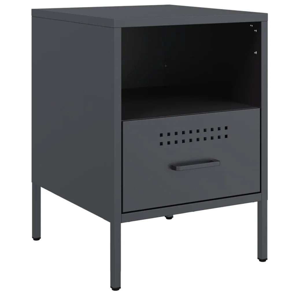 Comodino Antracite 36x39x50,5 cm in Acciaio 843058