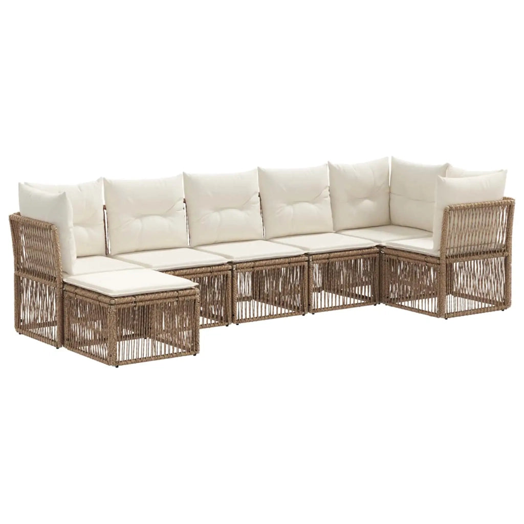 Set Divano da Giardino 7 pcs Beige polyrattan 3434298