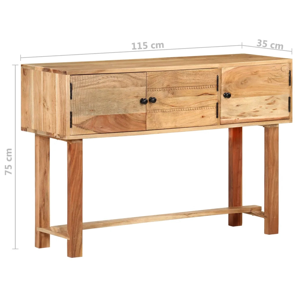 Credenza | Madia | Buffet da pranzo | Armadio da pranzo 115x35x75 cm in Legno Massello di Acacia