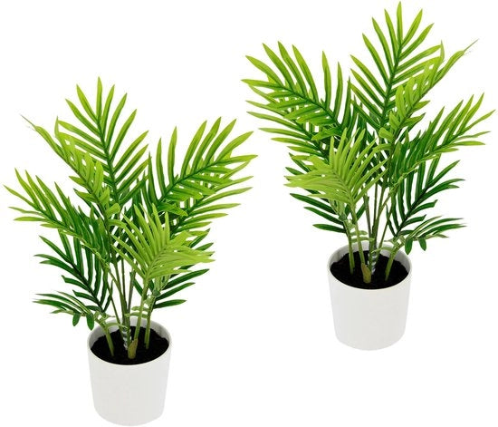 Palmiera Tropicale Miniatura con Vaso di Plastica, Pianta di Areca, Design di Pianta d'Areca, Miniatura di Palma, 35 cm, 021111GN