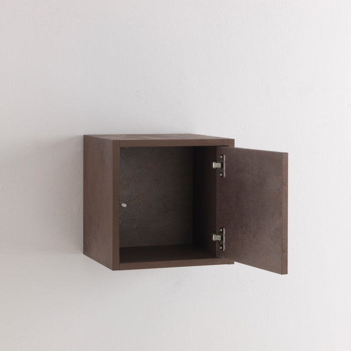 Pensile da Soggiorno 1 Anta 34x27x34 cm Specchio TFT Marte Pietra Marrone