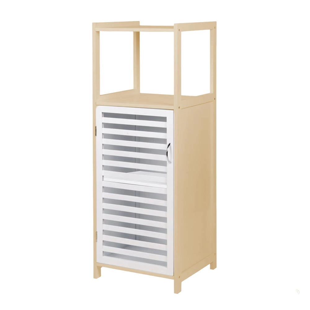 MAURY'S MOBILE CON SPORTELLO MULTIUSO BIANCO E COLORE BAMBOO 36 X 33 X H98 CM