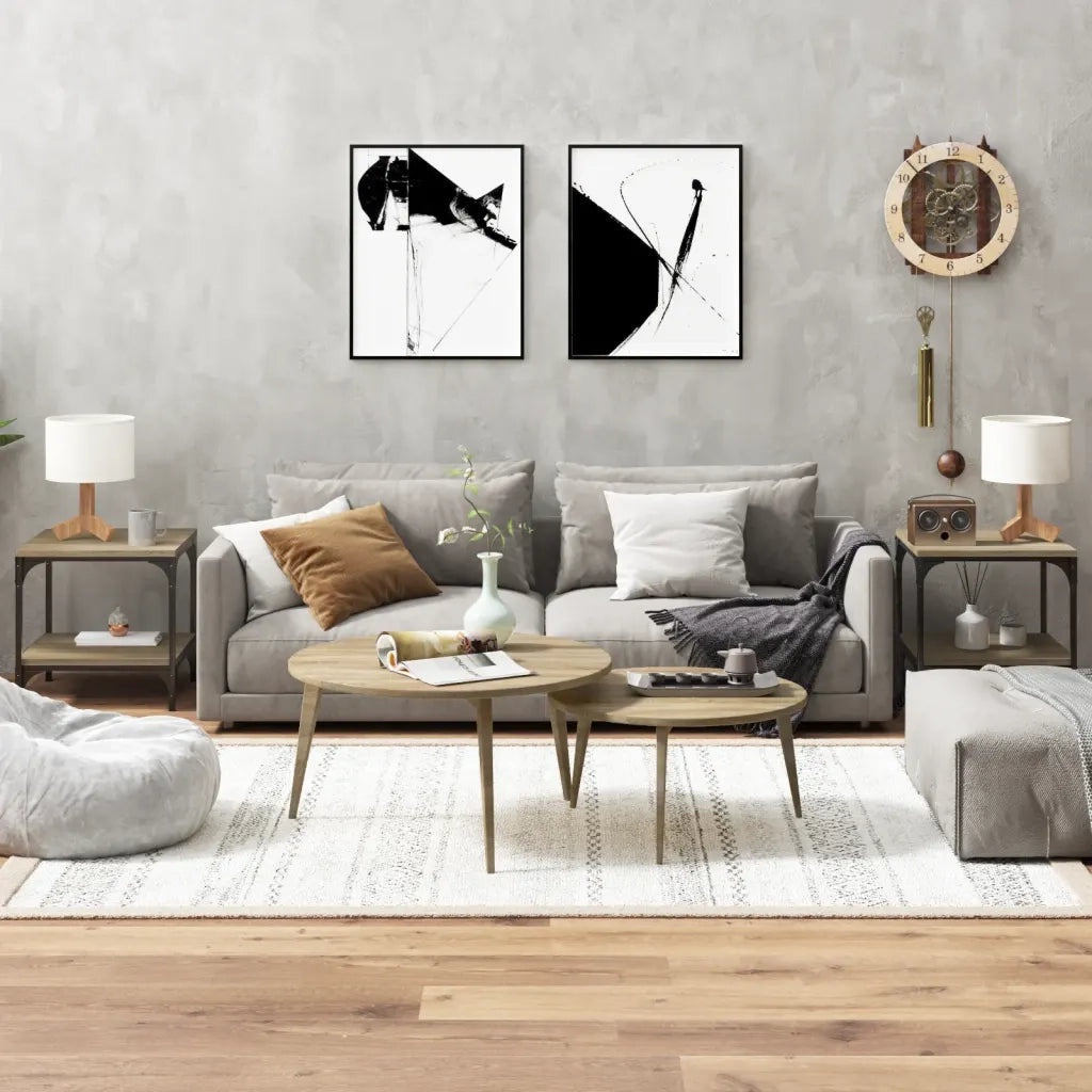 2 pz Tavolini da salotto | Tavolino da caff¨¨ | Tavolino da Soggiorno rovere sonoma 40x40x40 cm in Legno Multistrato