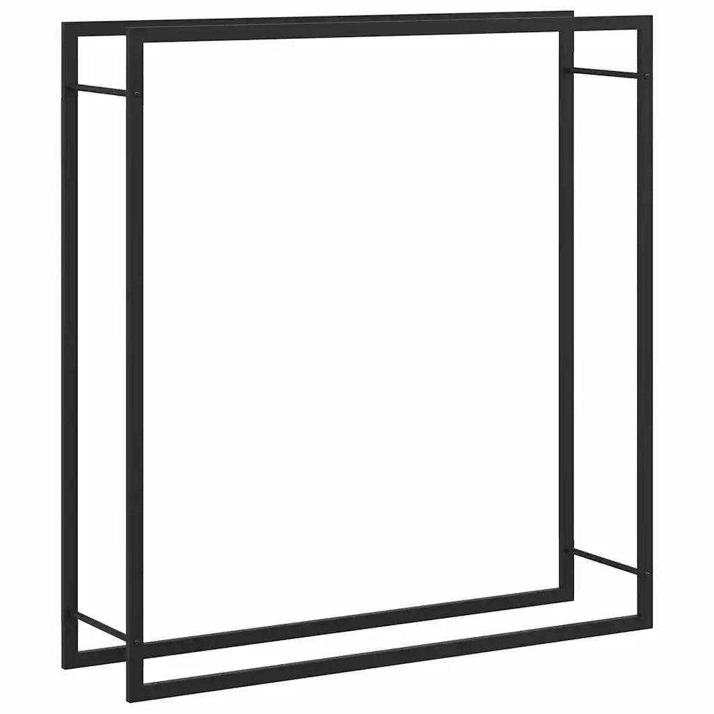 Portalegna Nero Opaco 110x28x116 cm in Acciaio CFW9498196