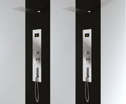 Kit doccia a 4 vie con idromassaggio e cascata acciaio inox da incasso fornito completo