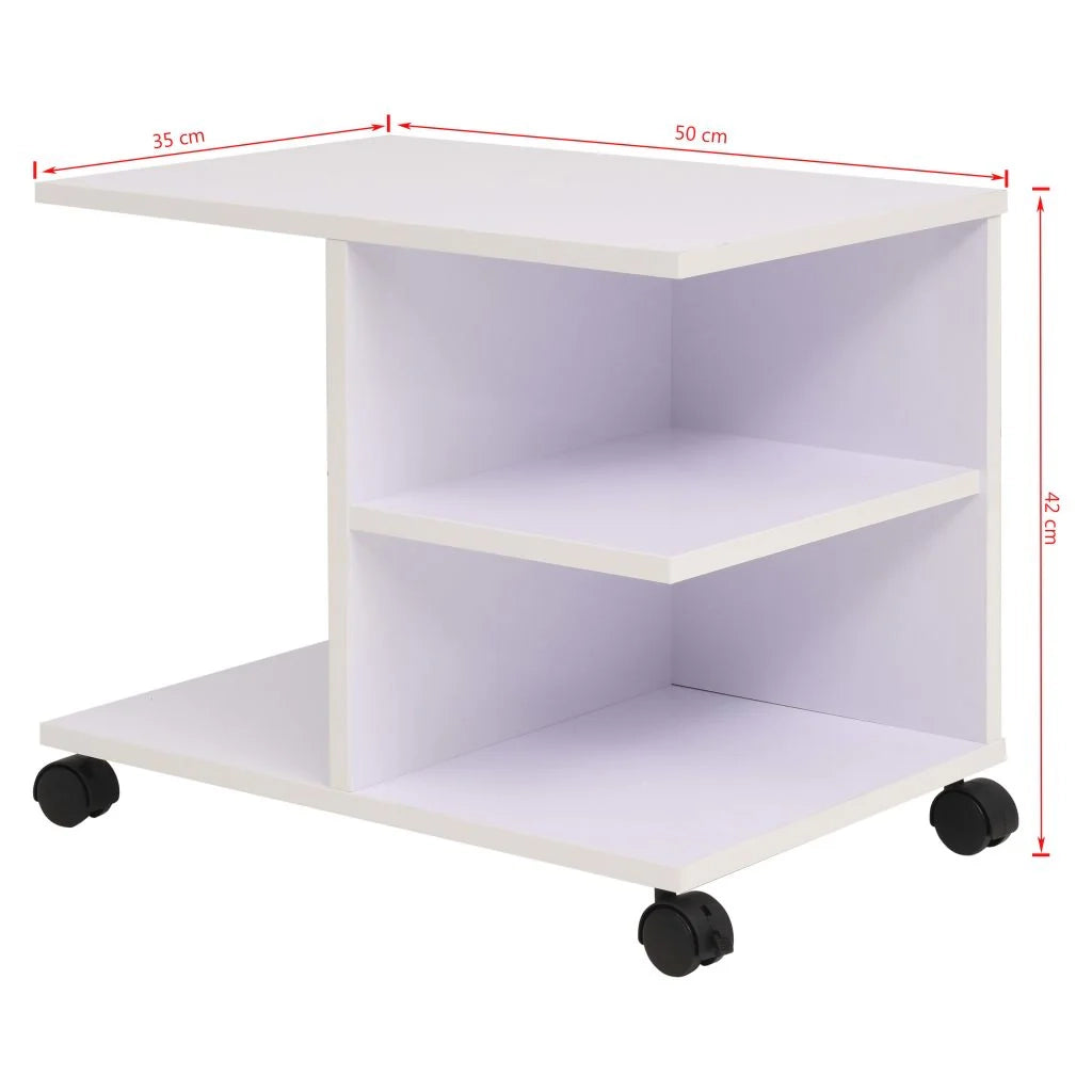 Mobiletto bianco con ripiani e ruote 50 cm codice 2702037/2