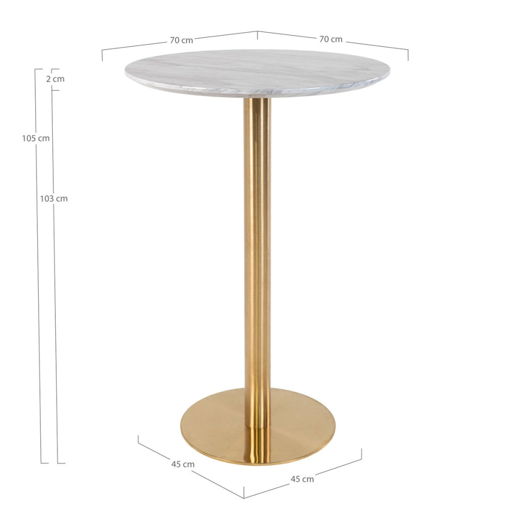 Tavolo Bar Bolzano, Oro, Metallo, 70x70x105 cm