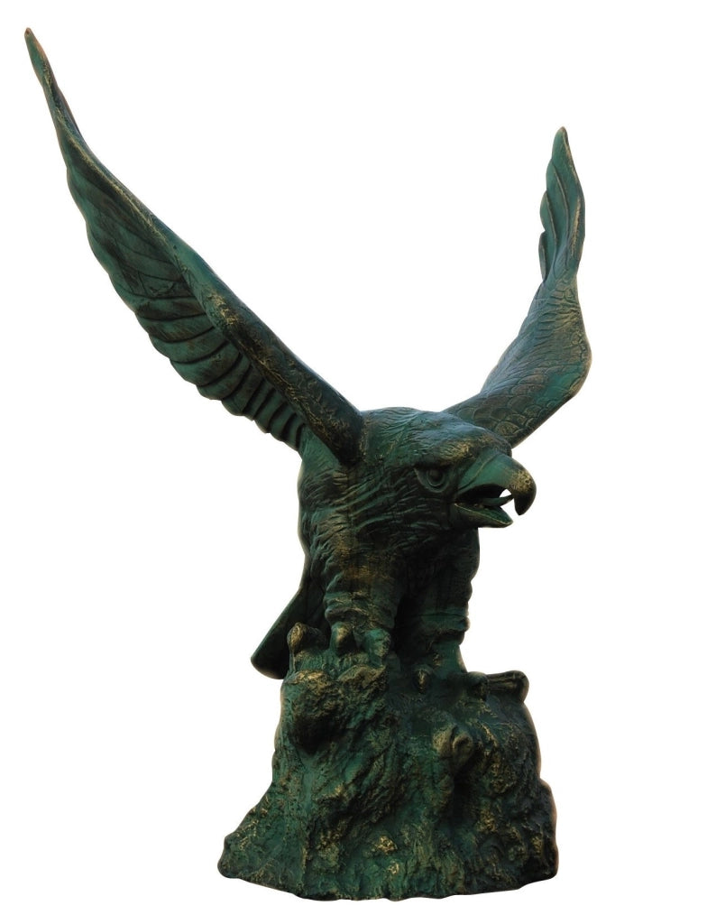 Biscottini Aquila in fusione di ghisa L180xPR125xH200 cm finitura verde anticata Imponente