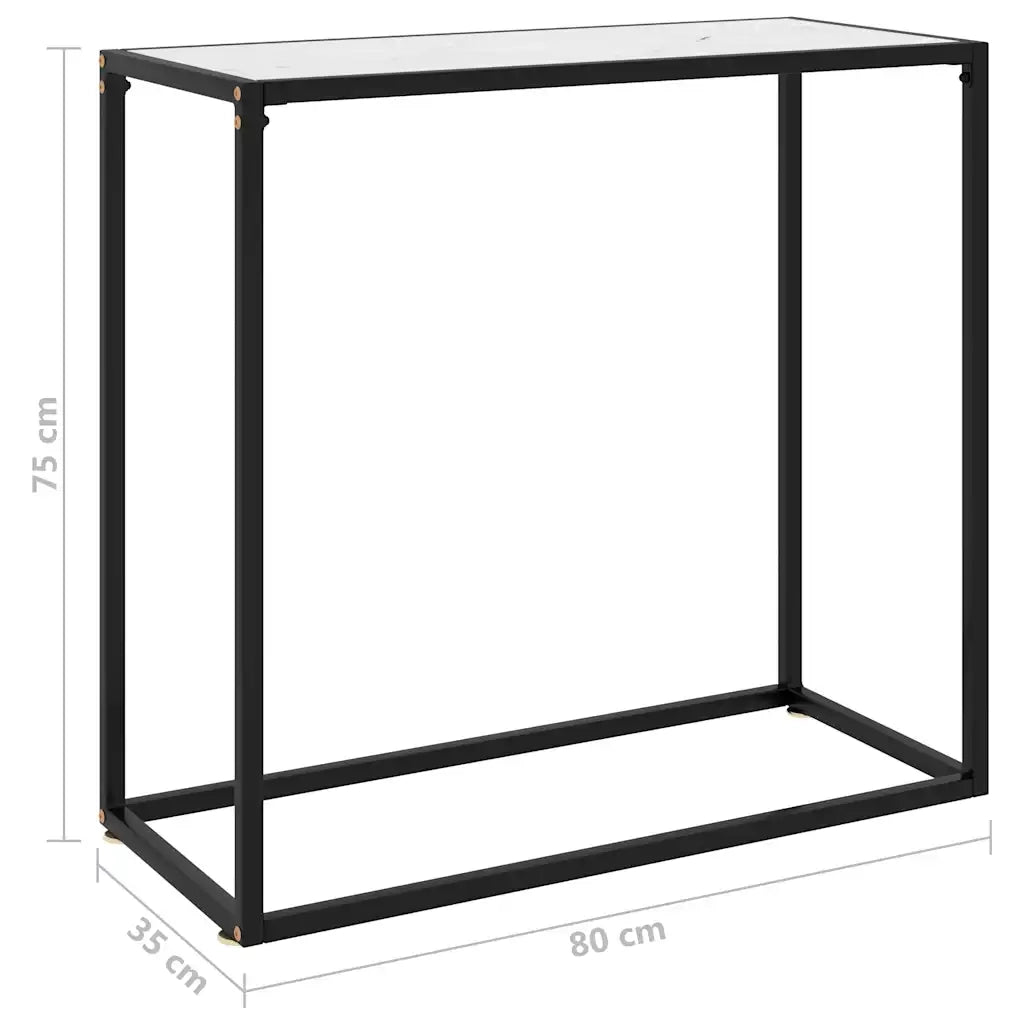 Tavolo Consolle | Tavolo d'Ingresso Bianco 80x35x75 cm in Vetro Temperato