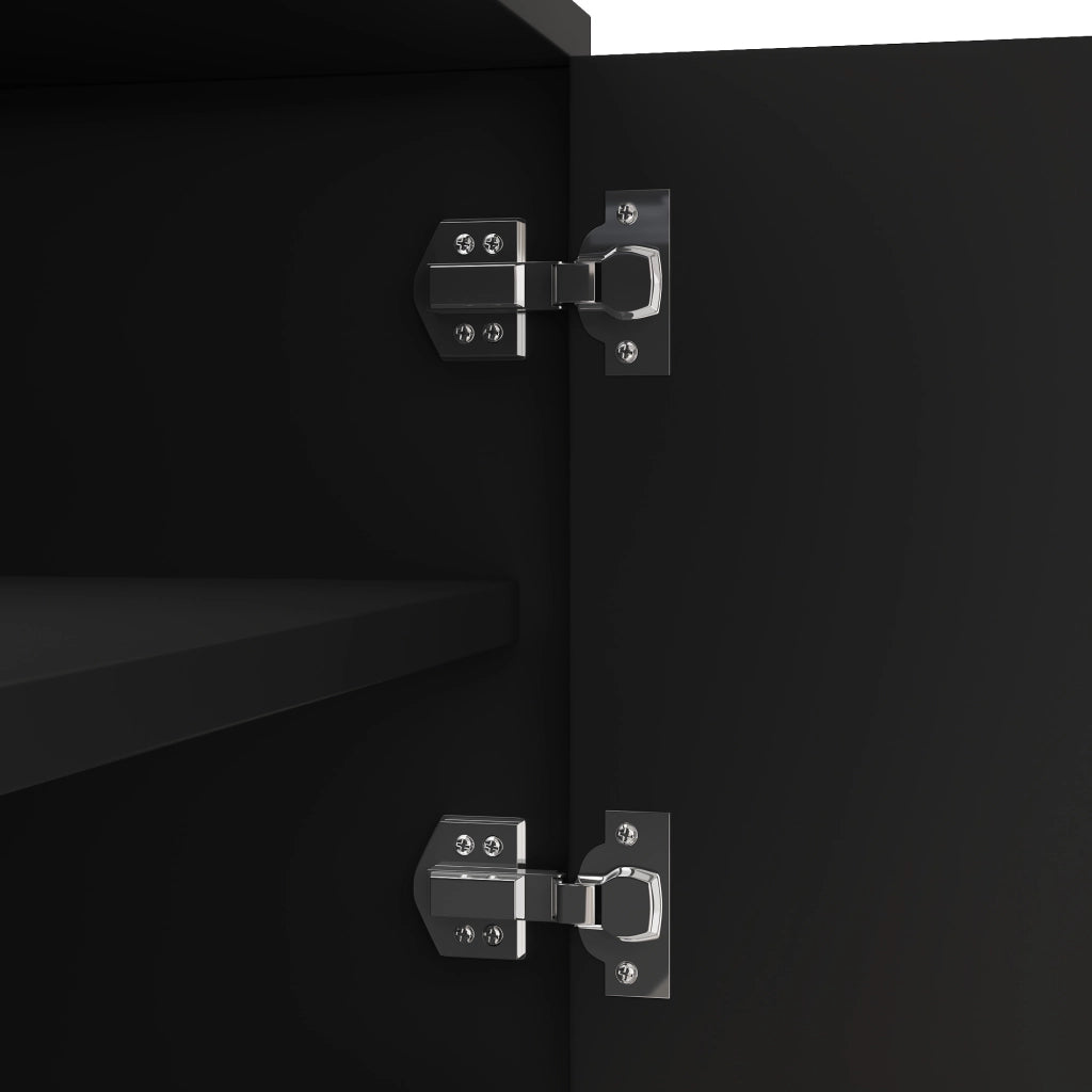 Mobile porta TV con 4 ante push-to-open ripiani interni e cerniere ammortizzate nero e oro 170 × 38 × 44 cm