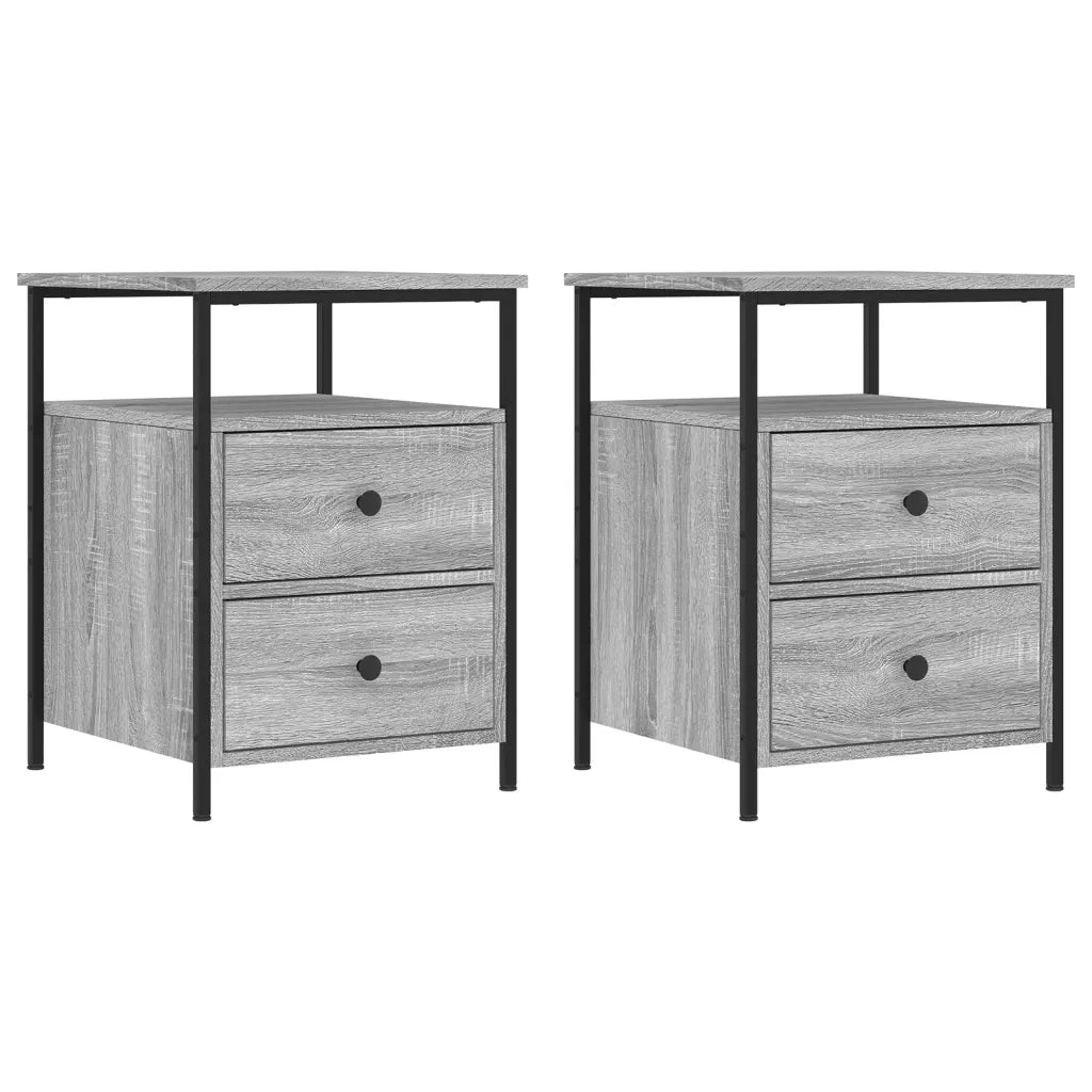 Comodini 2 pz Grigio Sonoma 44x45x60 cm in Legno Multistratocod mxl 102339