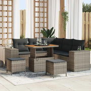 Set Divano da Giardino con cuscino 8 pcs Grigio polyrattan 3363958