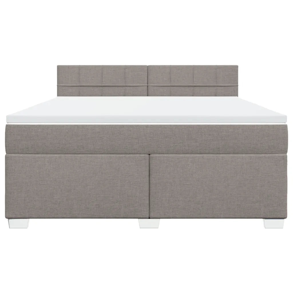 vidaXL Giroletto a Molle con Materasso Tortora 180x200 cm in Tessuto