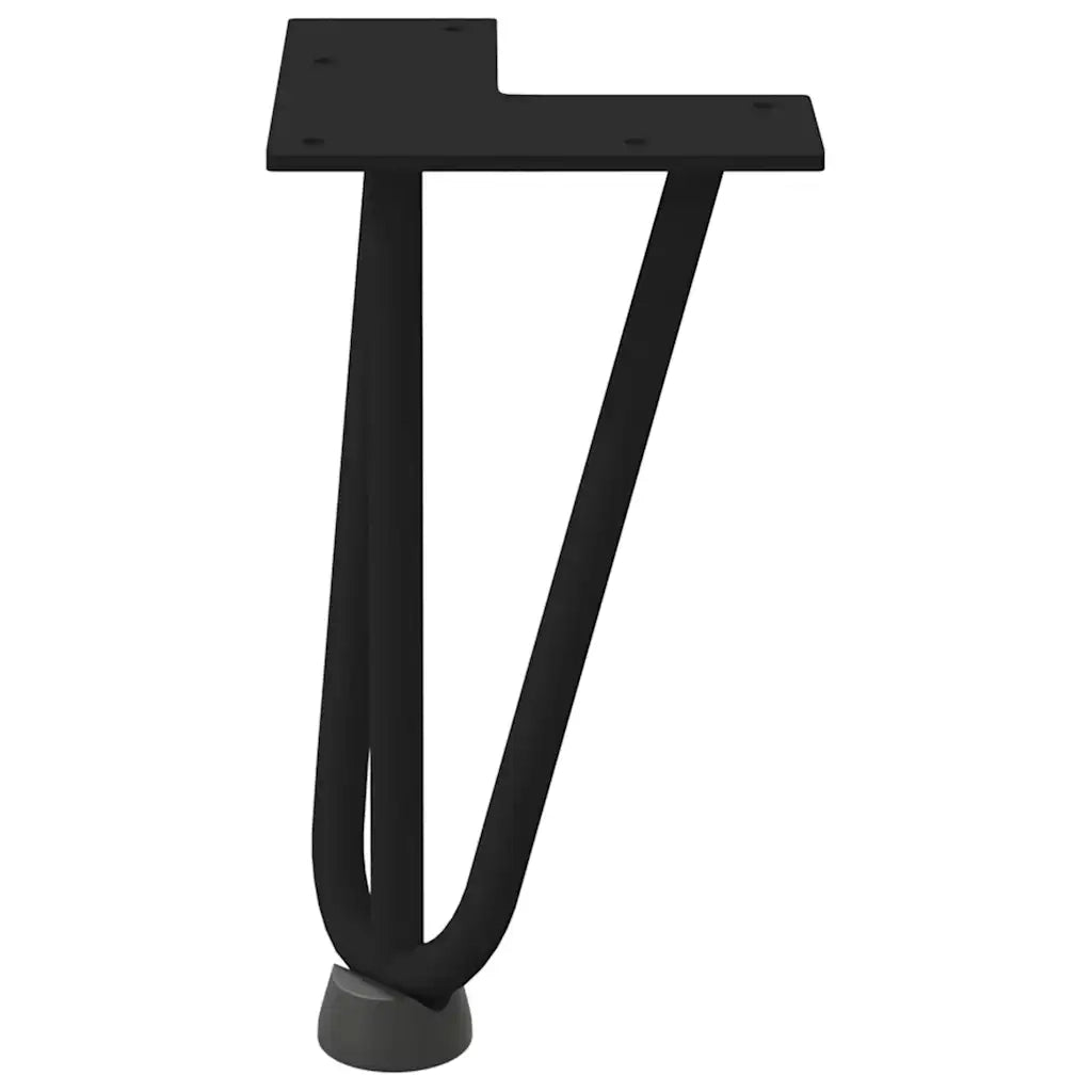 Gambe a forcina per tavolino da caffè 4 pz nere 20 cm in acciaio massiccio 4012432
