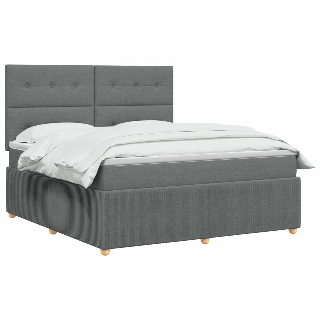 Letto Box Spring LED con Materasso Grigio Scuro 180 x 200 cm 3455917