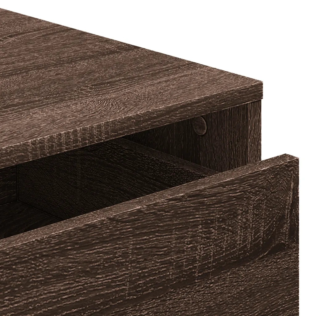 vidaXL Cassettiera Angolo Rovere Marrone 40x41x76cm Legno Multistrato