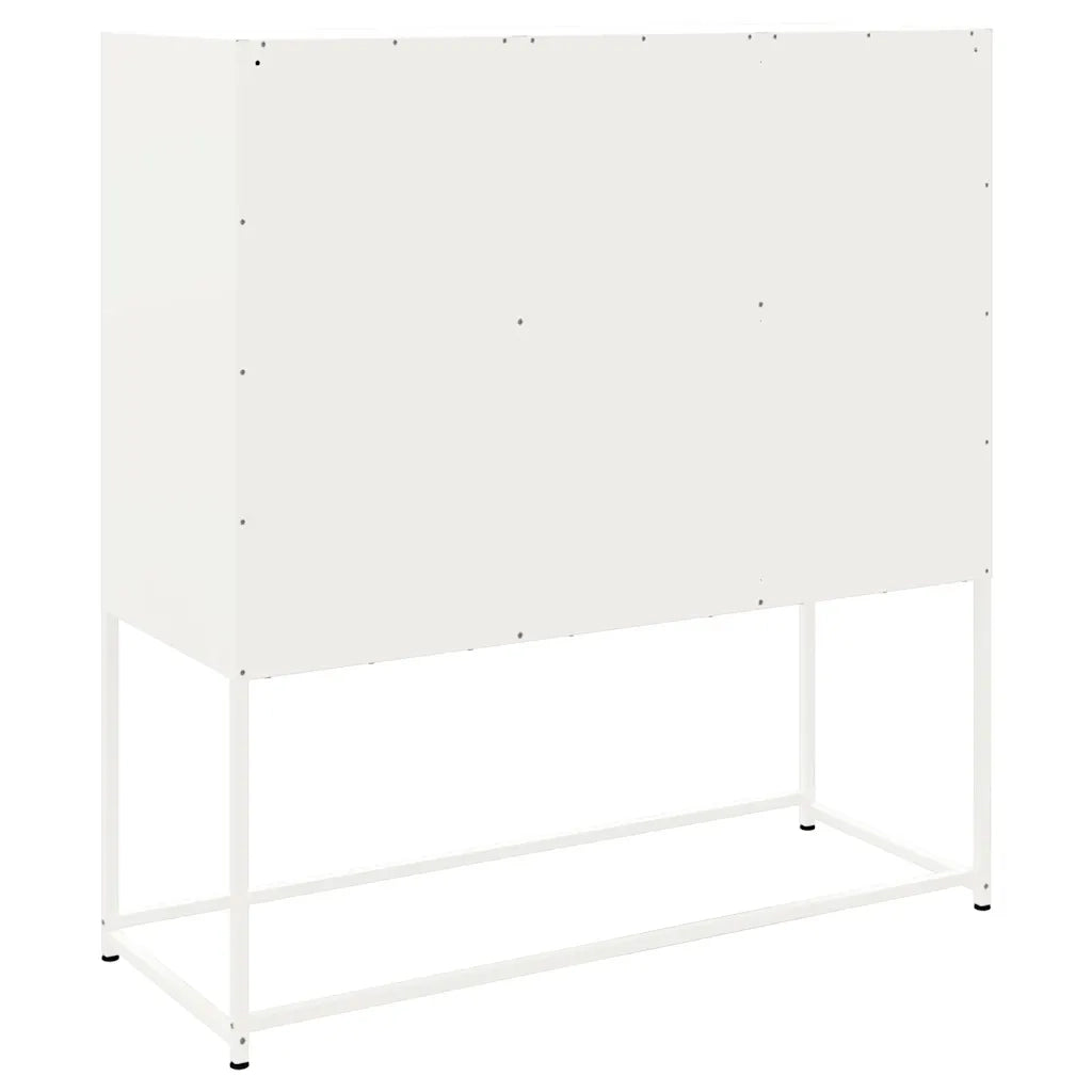 Credenza-Buffet-Armadio da cucina Bianca 100,5x39x107 cm in Acciaio 838982