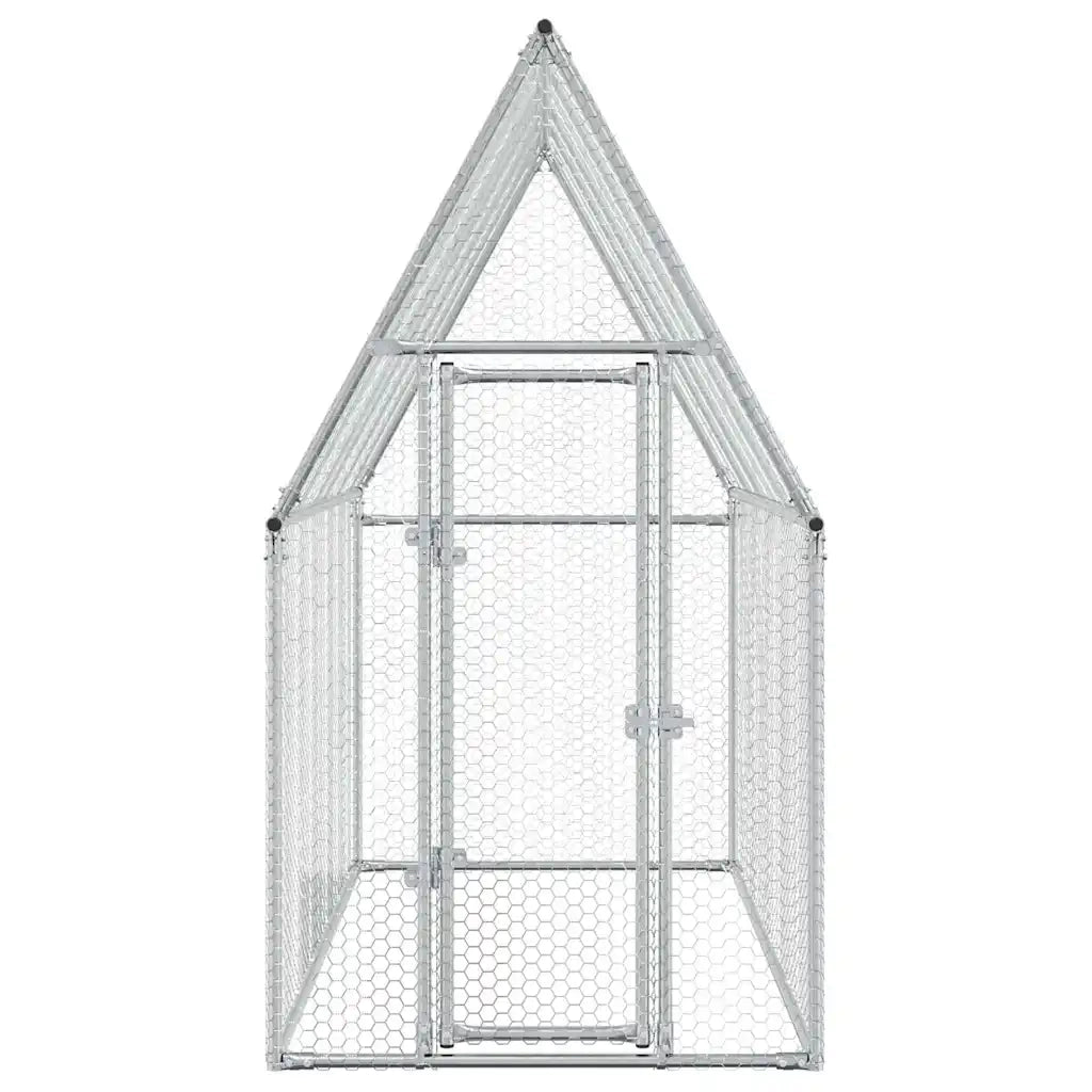 Gabbia per Polli Argento 200x100x190 cm in Acciaio Zincato 172550