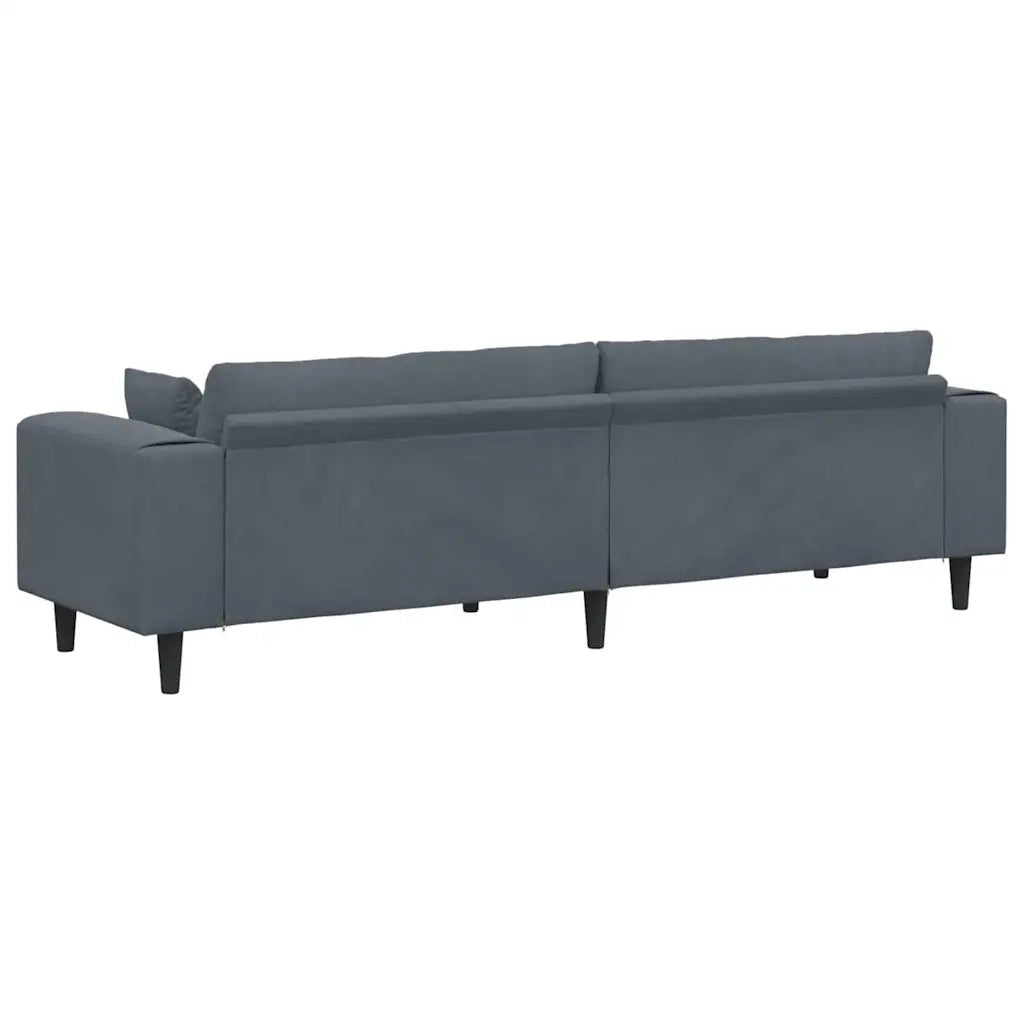 vidaXL Divano in Velluto con cuscino Grigio scuro 208 cm Velluto