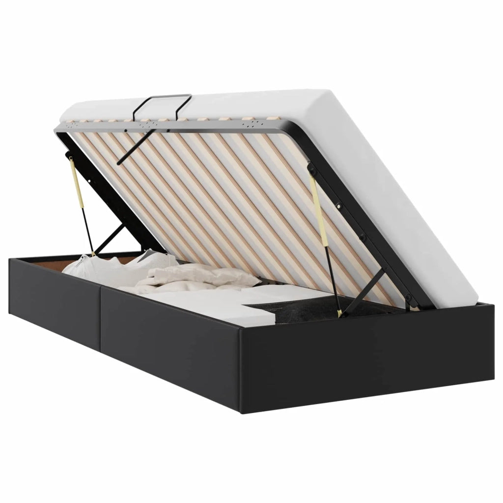 Letto ottomano Nero 100 x 200 cm Pelle Sintetica 3442758