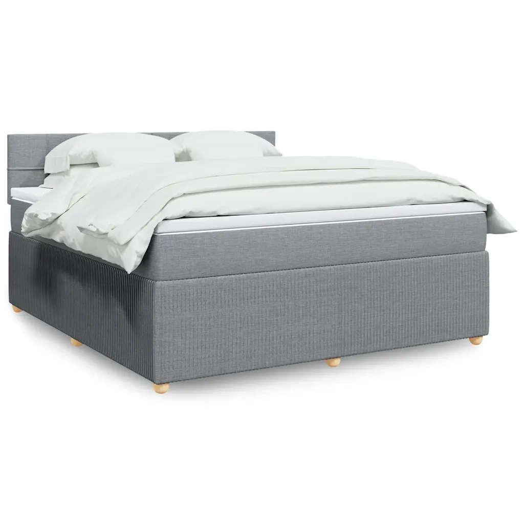 Giroletto a Molle con Materasso Grigio Chiaro180x200 cm Tessuto