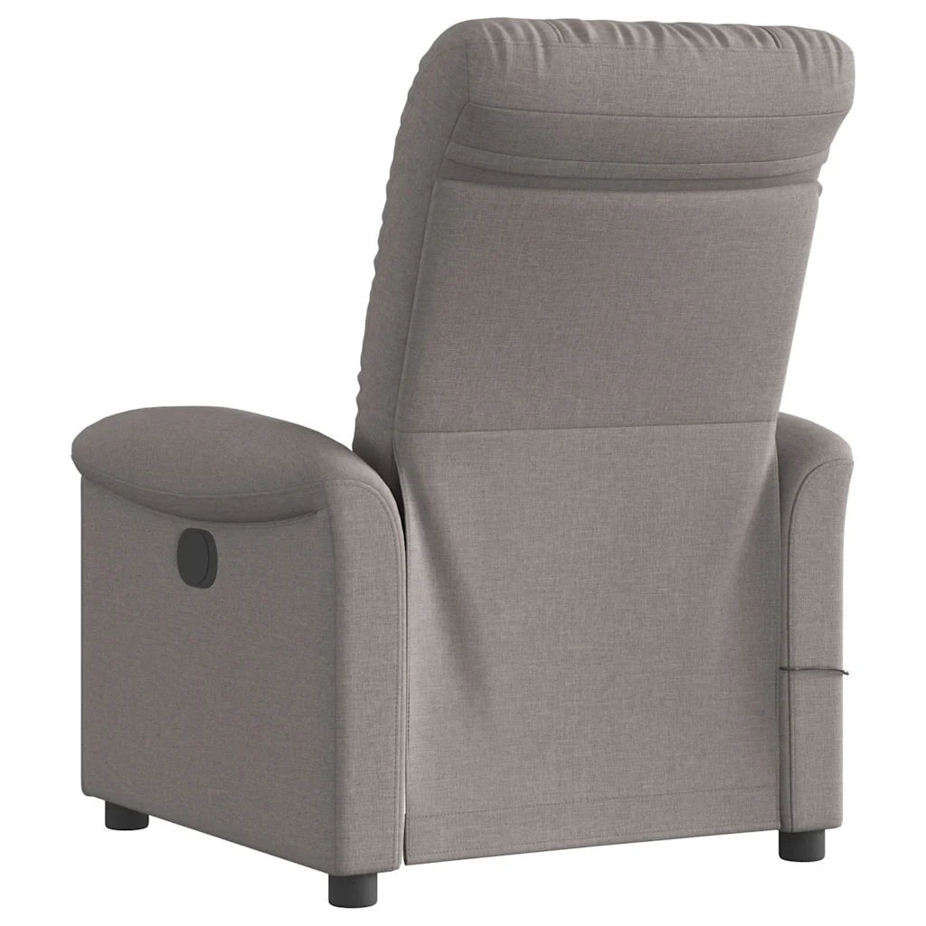 Poltrona Massaggiante | Sedia Relax Reclinabile Elettrica Tortora in Tessuto