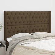 Testiera ad Orecchio Marrone Scuro 163x16x118/128 cm in Tessuto