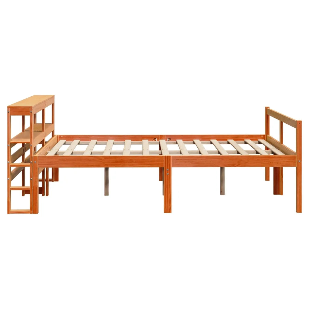 Giroletto con Testiera Marrone Cera 150x200 cm Massello Pino