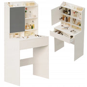 Moderno tavolino da toeletta con specchio apribile loft cassetto glamour