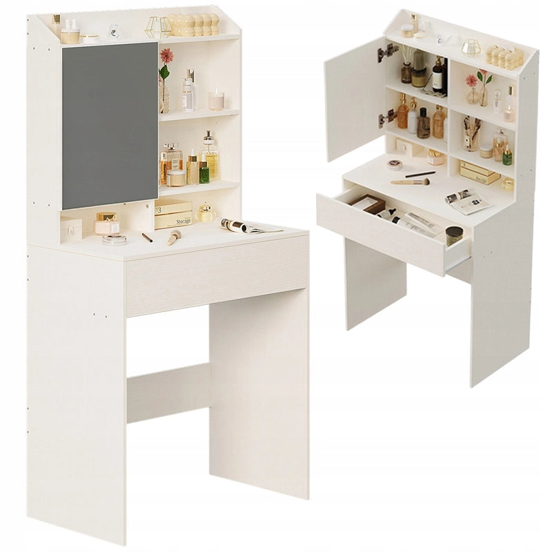 Moderno tavolino da toeletta con specchio apribile loft cassetto glamour