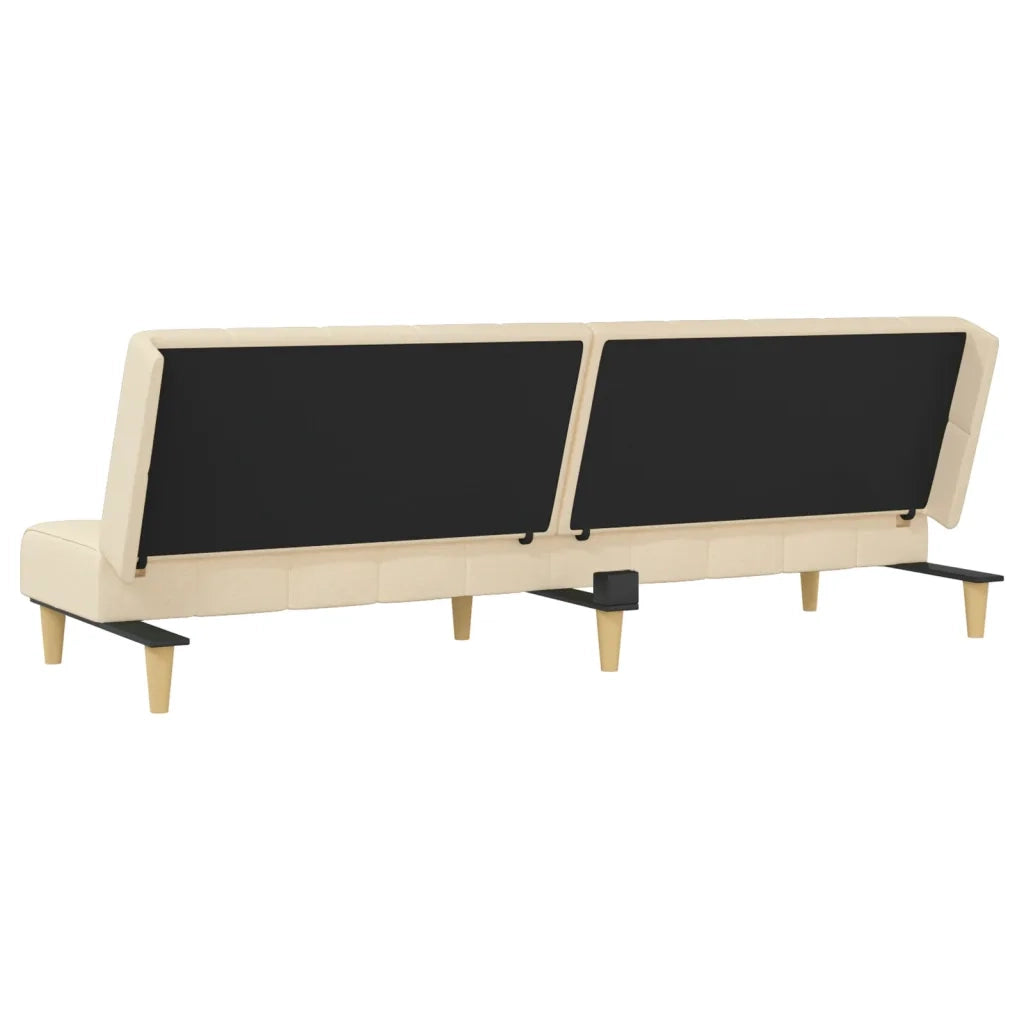 Divano Letto a 2 Posti-Sofa Letto 2 Posti-Daybed Crema in Tessuto 346075