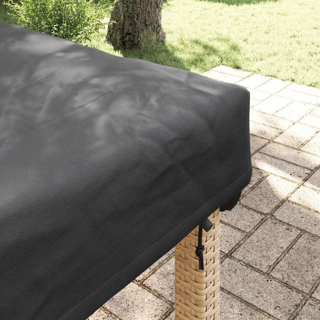 Copertura Tavolo Tinta unita Nero 202 x 102 x 15 cm Tessuto 4106122