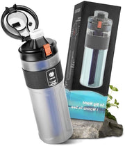 Ottimo Filtratore d'Acqua per Bicchieri 0,01μm Ultrafiltrazione Reutilizzabile Senza BPA per Escursioni, Campeggio, Viaggi e Utilizzo Giornaliero